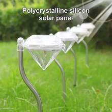 4-Pack Solar Diamond Path Light Strips With Flexible Pole - 8 Hours Of Lighting, Weather-Resistant Plastic With Nickel Batteries, IP44. Easy Semi-Recessed Installation For Gardens, Walkways, Patio Decoration, Outdoor Solar Lights, Garden Decor, Flashing Effect. - 亮光 - 查看 3