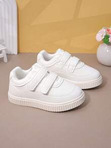 兒童春秋新款男女白色運動鞋,適用於剛學會走路及嬰兒的室外休閒運動鞋 - 白色 - 查看 3