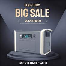 UAPOW AP2000 2400W Portable Power Station | Dual Input (Battery/AC) | 4 USB-C PD Ports | 2000W Fast Charging, Suitable For RV Refrigerators/CPAP Devices | 6.7 Hours Of Battery Life (LiFePO4 Battery) | Ideal For Camping And Hiking