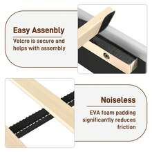 Floating Queen Bed Frame With LED Light, Upholstered Platform Queen Bed With Charging Station & Wingback, Diamond Tufted Storage Headboard & Footboard, PU Leather, No Box Spring Needed - Xem 6