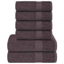 vidaXL 6-Teiliges Handtuch-Set In Anthrazit, 360 G/M², 100% Baumwolle - Grey - View 1