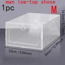 12 piezas Cajas apilables transparentes para zapatos, contenedores de almacenamiento de zapatos de plástico plegables con anillos de extracción redondos, adecuados para zapatillas y diversos tipos de calzado, estanterías modulares ahorradoras de espacio para armario, vestidor, entrada, dormitorio, dormitorio universitario, oficina, hogar - transparente - Ver 14