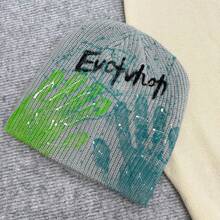 1顶女士时尚Y2K提花针织帽，保暖舒适，适合秋冬季休闲穿搭，冬季装备，冬季服装 - B - 查看 14