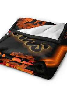 Kawss Kawaii Kaw Blanket Anime Themed Comfort Blanket - Soft Flannel Throw, Perfect Gift For Fans, For Christmas, Birthday, Halloween, For Cozy Home Use & Camping Trips - 黑色 - 查看 4