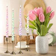 10 Inch Print Taper Candles Set Of 4 Unscented Less Long Tall Cone Candle For Mother's Day Beach-Themed Decor Relaxation And Meditation{Inchcolor_nameinch:InchTulipsinch,Inchsize_nameinch:Inch10Inch-4Countinch} - Tulips - 查看 7