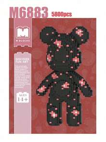 Christmas Decoration 7220pcs 16.9in/43cm DIY Assembled Large Building Blocks Toy, Half Cutaway Mechanical Bear Puzzle For Adults, Creative Home Decor, Stress Relief Toy, Valentine's Day, Birthday, Christmas, New Year Gift For Him & Her Room Decoration - Multicolor - View 6