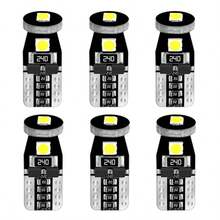 S&D 6pcs T10 W5W Led Bulbs Canbus Error Free Auto Interior Dome Reading Light WY5W 501 168 192 LED Instrument Panel Lamp 12V