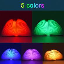 1PC LED 5 Colors Paper Creative Book Night Light USB Rechargeable Magnetic Folding Decorative Desk Lamp For Home Office Library Party Festival Gifts ﻿ - 書本燈杏色 - 查看 8
