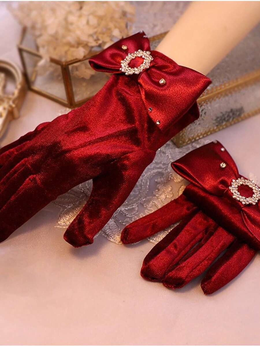 Guantes De Satén Con Perlas Para Niñas – Largos De Princesa, Ideales Para Bodas Y Fiestas Temáticas