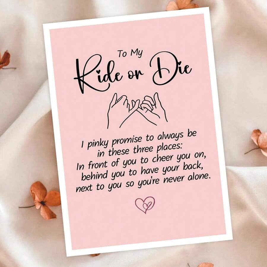 1PC Fun Friendship Card, My Best Friend Pink Promise, Galentine's Day Cards, Thanks, Missing You, The Perfect Gift For Your Best Friend - Multicolor - View 1