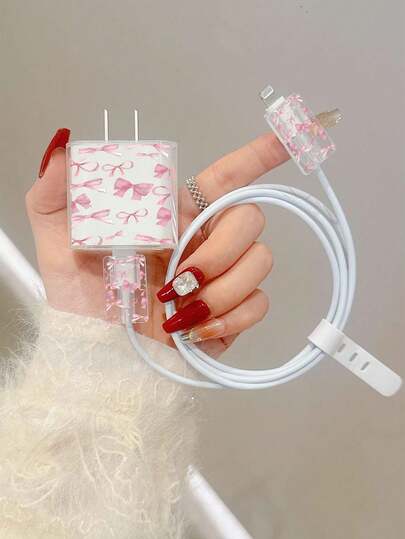 Minimalist Apple Charger Butterfly Protective Case, Suitable For 20W 15 Charger Cable, Compatible With IPhone 16 Pro Max Phone Data Cable, 13/14 Plus Protective Cover, Anti-Bending, Anti-Cat Bite