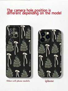 Funda navideña para phone 17 Pro Max con diseño de árbol de Navidad. Compatible con phone 17, 16, 15, 14, 13, 12, 11, Pro Plus y 25/24/23/22/ULTRA/PLUS/FE. Resistente y con una textura refinada. Esta es una funda para teléfono hecha a medida, con un diseño moderno y elegante. - Multicolor - Ver 3