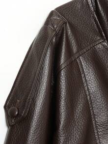 Seelio Autumn/Winter New Women's Fashion Leather Jacket, Minimalist European Style, Versatile Litchi Texture