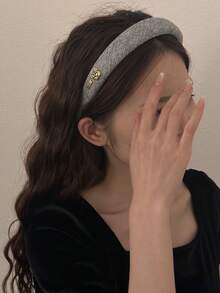 3件/1件装女士复古格子拼接布艺发箍，高冠海绵发圈头饰，适合户外、秋冬季节佩戴，女士发带发饰头饰 - 彩色 - 查看 2