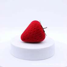 Caja de joyería con forma de fresa de terciopelo, caja de almacenamiento y exhibición de joyas para anillos y aretes con forma de fresa - Multicolor - Ver 4