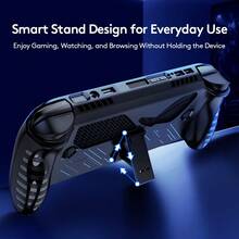 适用于华硕 ROG Box ALLY/ALLYX 游戏电脑的保护壳（1 件装），带支架设计，防震，柔软硅胶材质，防刮擦 - 黑色、白色、透明 - 彩色 - 查看 2