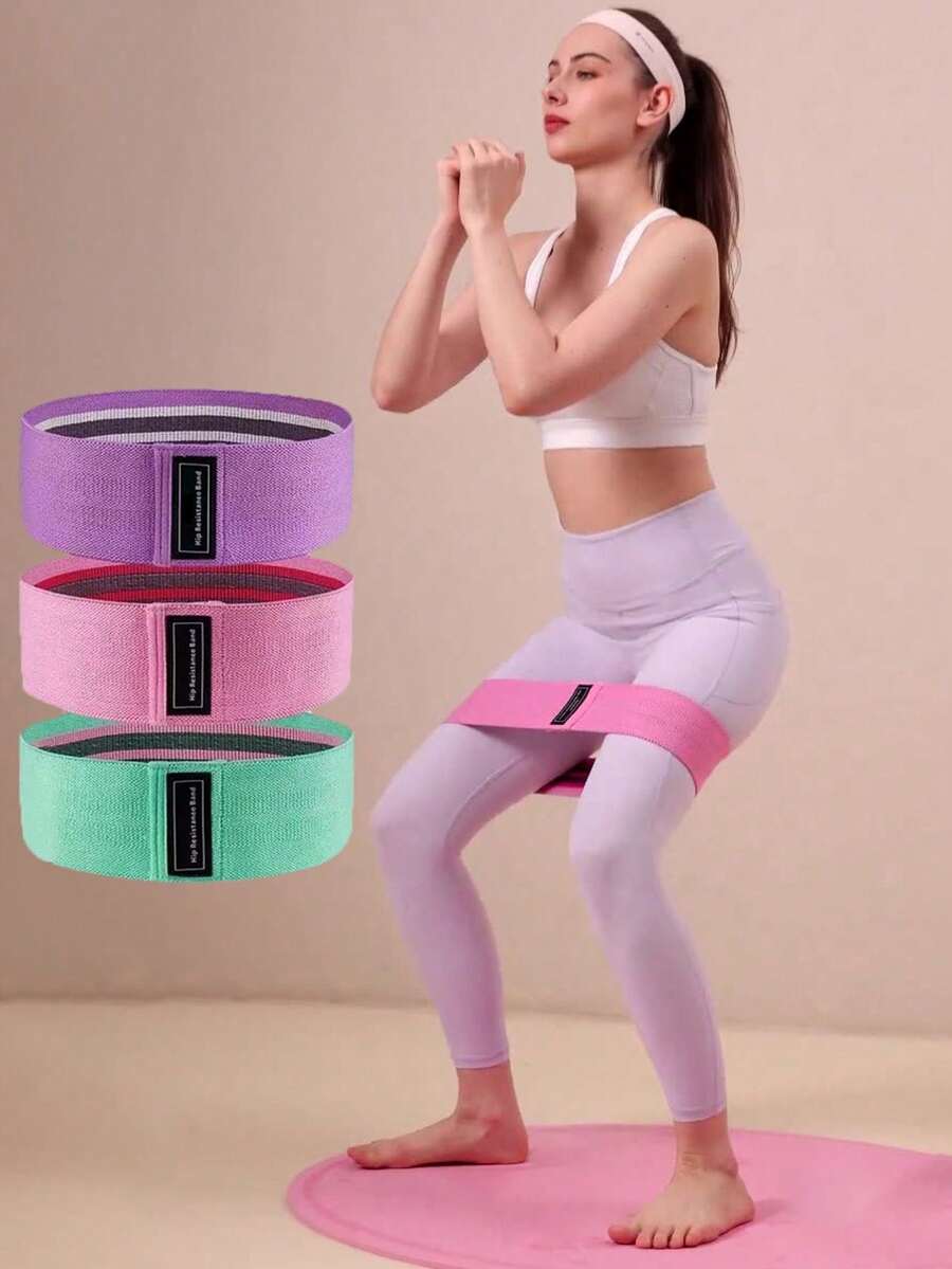 1/3pcs High Elasticity Booty Resistance Bands, Suitable For Home Workout, Muscle Strength Training (Unisex), Gym Accessories - Multicolor - View 1