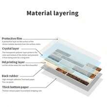 9/11/25pcs Brick Pattern Kitchen Tile Stickers, Kitchen Oil-Proof Stickers, Faux Marble & Crystal Wall Paper For Bathroom Renovation, Self-Adhesive Tile Stickers For Old House Remodeling - Yellow - View 6