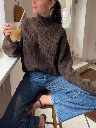 Blusas de unicolor para mujer, suéteres de cuello redondo de manga larga, estilo casual y elegante, populares en otoño e invierno, versátiles para todo tipo de ocasiones, prendas exteriores para mujer, camisas tipo pullover para mujer, atuendos de oficina para mujer, suéter navideño, atuendo de Acción de Gracias para mujer.