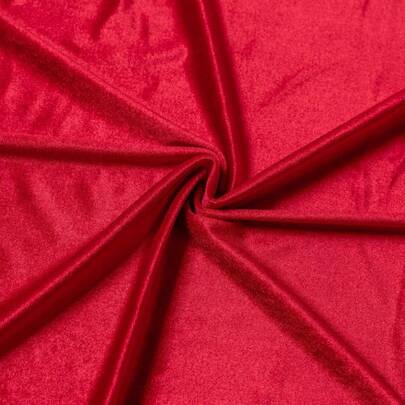 Red Stretch Velvet Fabric By The Yard For Apparel,Sewing,Crafting,Full Dress 63" Wide