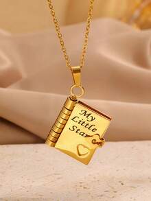 قلادة قلب من الفولاذ المقاوم للصدأ بشكل حروف حب مناسبة للسيدات للاستخدام اليومي هدية عيد ميلاد مجوهرات