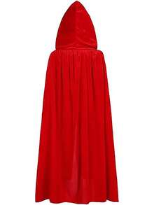 1件圣诞派对服装小红帽斗篷，带帽红色仙女公主斗篷，适用于各种节日派对和角色扮演 - 彩色 - 查看 8