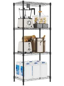 M MZG Heavy Duty Storage Shelving Utility Wire Shelving Unit, Steel Storage Rack For Warehouse Pantry Office Kitchen Pantry Organization, Laundry Room Utility Shelf & Bathroom Storage, Adjustable Black Metal Organizer - màu đen - Xem 13