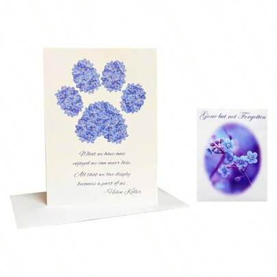 Dog Speak Pet Sympathy Card Seed Co. Juego de regalo conmemorativo de paquete de semillas deForget Me Not Seed