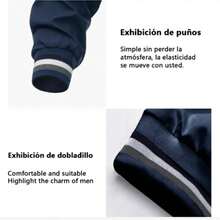 Chamarra Casual A Prueba Para Viento Y Agua Hombres Miveni - Azul - Ver 6