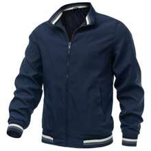 Chamarra Casual A Prueba Para Viento Y Agua Hombres Miveni - Azul - Ver 7