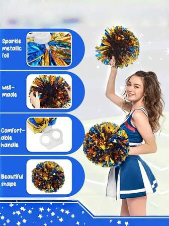 Blue Gold Color Ball Dance Of Cheerleading Team Dance Event Sports Meeting Flower Ball