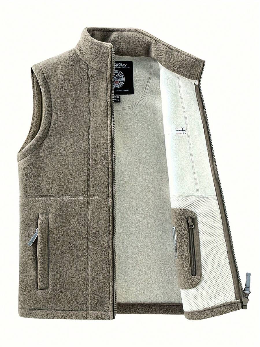 Men Vests - Khaki - View 1