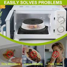 1PC Microwave Splatter Cover & Silicone Mat – Collapsible, Vented, Reusable Food Guard,Microwave Lid With Handle Tray-Resistant Trivet For Pots, Pans, And Kitchen Counter - Black - View 7