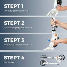 Kick Scooter For Ages 7+ Max 100kg Foldable Adult Scooter With 2 Big Wheels  Skating 4 Adjustable Levels Lightweight And Portable Dual Shock Absorption Disc Brake…