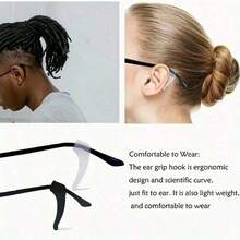 2pcs Glasses PVC Anti-Skid Cover, Ear Hook Silicone Ear Rest, Glasses Frame Leg Cover, Elastic Ear Clip Cover, Suitable For All Kinds Of Glasses Ear Rest Pendants - Multicolor - View 3