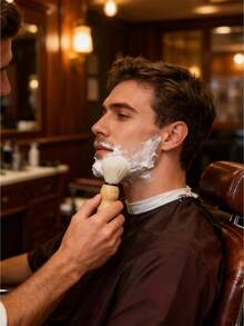 WANMEI Hairdressing Shaving Brush For Men, Facial Cleansing Brush, Foaming Brush 1PC Yellow Professional Shaving Brush For Men – Soft Bristle Facial Cleansing And Foaming Brush For Wet Shave And Beard Care – Classic Barber Hairdressin Brush For Smooth Lather Application And Deep Pore Cleaning – Gentle Skin Exfoliating Brush For Daily Facial Care