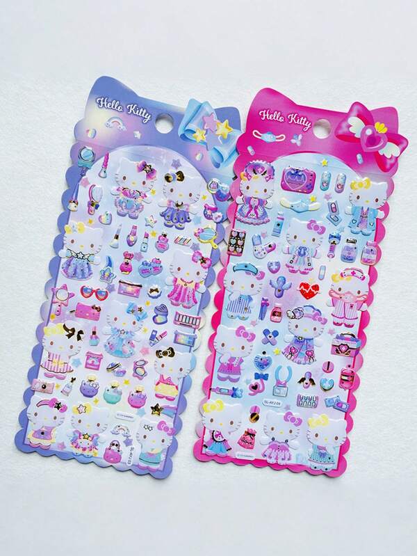 Sanrio es lindo y con aire infantil, fresco y dulce, pegatinas de cristal tridimensionales para recompensar vasos de agua y pegatinas para teléfonos móviles