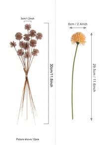 人造蒲公英花，人造蒲公英花球植物，人造球菊花，塑料花灌木假草婚礼室内室外家庭花园阳台中心装饰家庭办公室咖啡馆派对 - 白色 - 查看 5