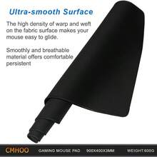 XXL Professional Large Mouse Pad And Computer Game Mouse Mat 35.4x15.7x0.12IN 90x40 Black - 90x40黑色 - 查看 6