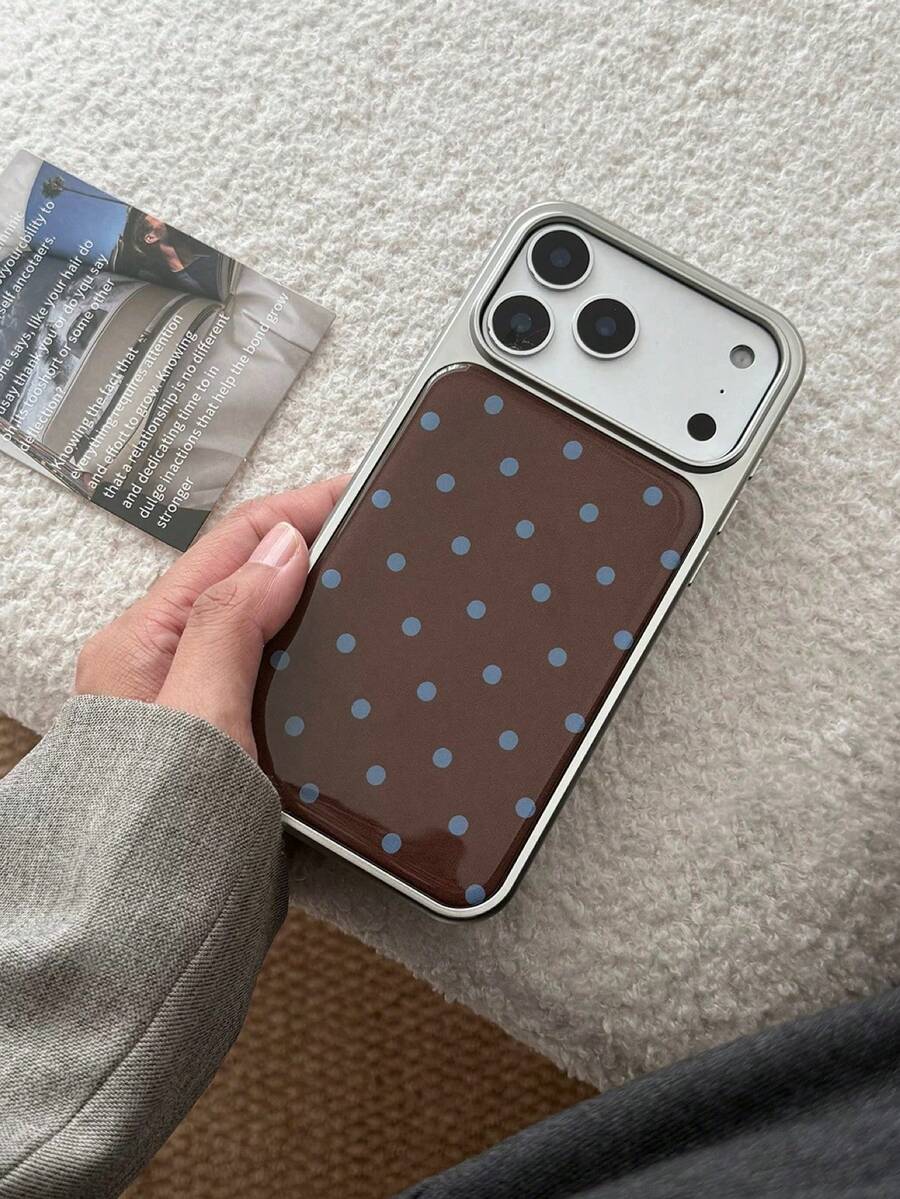 小众高端复古琥珀色手机壳带支架，兼容 16 Pro Max、新款Apple 15、14/13全包软壳，防摔保护套，兼容、安卓手机，生日礼物，送给家人、朋友，夏季浴室厨房礼物，生日手机支架，手机配件，强力承重 - 棕藍色 - 查看 1