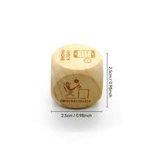 Dados de madera de decisión SilvaLex - 6 opciones divertidas, crea un ambiente para el trabajo y el estudio - Albaricoque - Ver 6