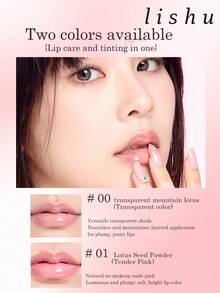 lishu Minyak Bibir Little Gourd, Melembapkan Tanpa Lengket, Meminimalkan Garis-Garis Bibir, Meningkatkan Warna dan Mencerahkan, Minyak Bibir Roll-On untuk Bibir Kering dan Pecah-pecah - # 00 teratai gunung transparan - View 3