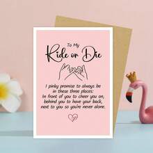 1PC Fun Friendship Card, My Best Friend Pink Promise, Galentine's Day Cards, Thanks, Missing You, The Perfect Gift For Your Best Friend - Multicolor - View 7