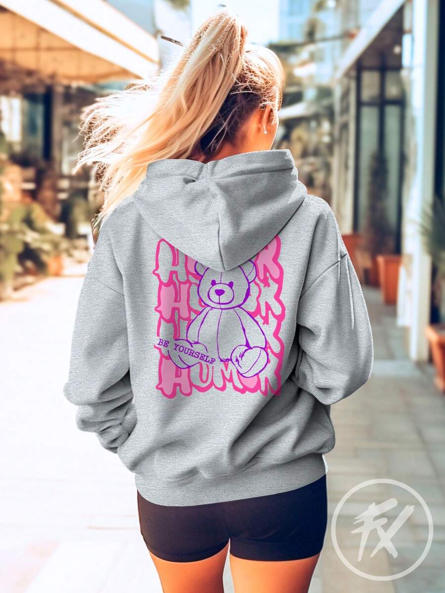 Bear Sweatshirt Be Yourself Be Yourself Humor Bear 3160 - Gris - Ver 1