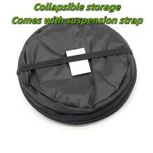 1pc Multi-Functional Car Trash Can, Foldable Car Garbage Bin Storage Container - Black - View 4