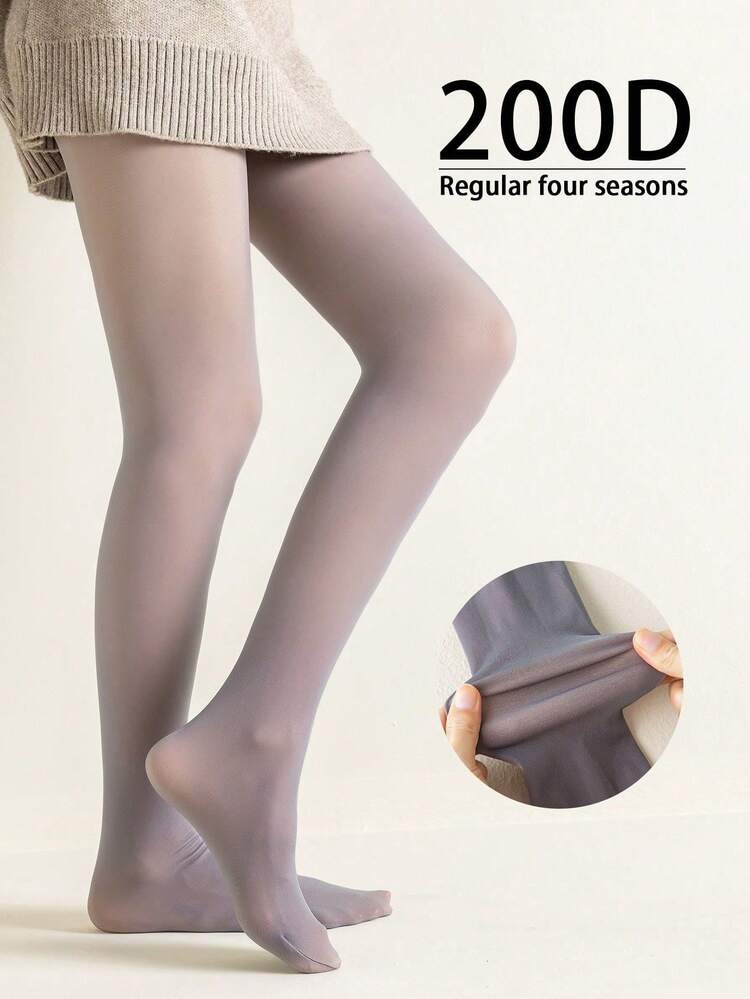 1件儿童透明连裤袜，透气弹力，可外穿，适合所有季节 - 灰色 - 查看 5