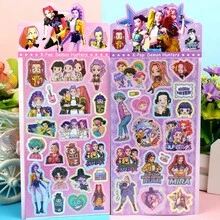5/10张随机卡通K-Pop女巫猎人组合贴纸，防水贴纸，适用于笔记本、文具、手机、水瓶 - 彩色 - 查看 9