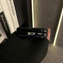 奢华 Y2K 草编图案深蓝色手机壳,牛仔布花朵手链设计,兼容三星 Galaxy ZFlip7、Z Flip6、ZFlip 5 后盖 - 寶藍色 - 查看 11