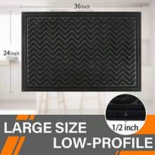 Mibao - Tapete para puerta delantera tapete de bienvenida para interiores y exteriores antideslizante impermeable duradero de bajo perfil para puerta trasera exterior porche 35.5 x 24 pulgadas - 2x211Rectangular - Ver 2