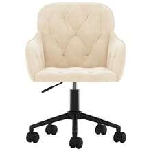 vidaXL Bürostuhl Drehbar Creme Samt - Bianco - Visualizzare 3